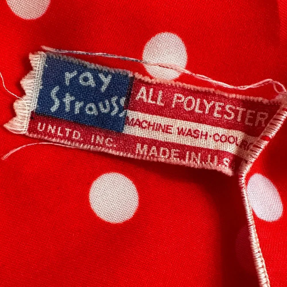 Vintage 50's  Ray Strauss all Polyester Rockabilly mid century scarf polka dot